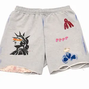 Art of Passion "Statue of Liberty" Distressed 3/4 Lenght Shorts