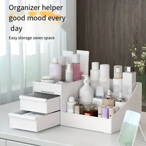 Bathroom Countertop Organizer - Cologne/Perfume Stand & Tray - Toothbrush & Brush Holder - Multi-Purpose Bathroom Shelf - Ideal Organizer for Grooming Essentials - Cosmetic Storage Box