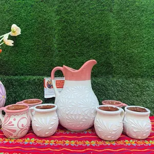 Relieve Pitcher Color Boca Rosa Set Mug Mixto.
