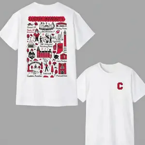 Custom University Hand Sketched T-Shirt - White, Personalized College, Game Day Sports Pullover, Game Day Outfit, Menswear & Womenswear