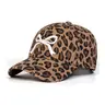 Unisex Leopard Print Bow Hat, Fashionable Adjustable Design, Comfortable Woven Fabric, Perfect for Sports & Casual