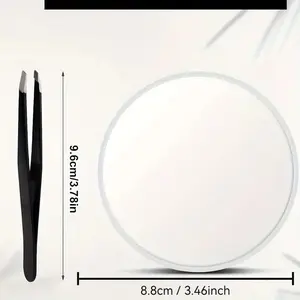 40x Magnification Makeup Mirror with Tweezers, Portable Round Travel Makeup Mirror with Scraper, Professional Makeup Tools for Women
