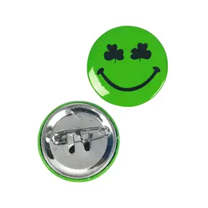 Bulk Set of 48 Mini Shamrock Smile Face Buttons - Perfect for St. Patrick’s Day