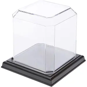 Pioneer Plastics Plastic Softball Display Case with Base, 4" W x 4" D x 4.125" H