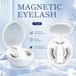 4 PCS Nude Soft Magnetic Eyelashes All-in-1 Box | Easy At-Home Application Glue-Free Eyeliner-Free Lashes | Waterproof Natural Fluffy DIY False Eyelash Extensions with Applicator & Mirror Case #beginner-friendly #lashes #clusters