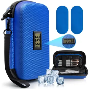 🩸 24h TSA-Approved Insulin Cooler| Fahrenheit Temp Display + 2 Ice Packs