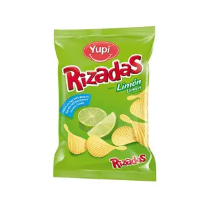 Yupi Rizadas Potato Chips Lime Flavor – 4.05 oz (115 g) – Crispy Colombian Lemon Chips – Imported