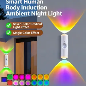 RGB Home Decor Light, Motion Sensor Night Lamp, Rechargeable Wall Lamp, Magnetic Environment Light, Ambient Night Lights, Artistic Lamp for Hallway Stairs Bedroom Living Room