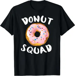 Donut Squad Shirt | Funny Donut Shirts Donut Lover T-Shirt Pure Cotton Graphic Tees Menswear Top: Gifts for Men & Women