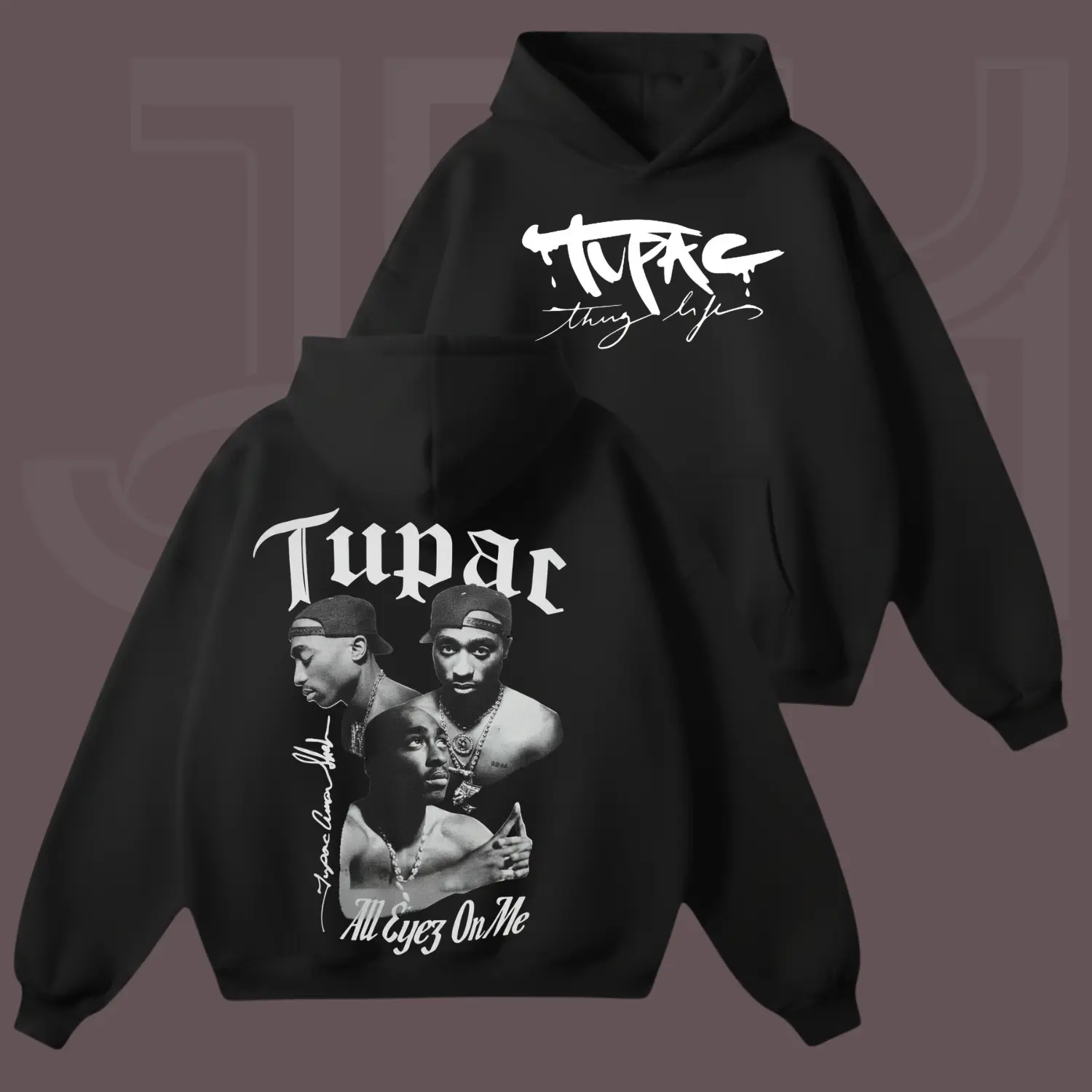 2Pac Rapper Hoodie - 90s Hip Hop Legend Graphic T-Shirt, Rap Fan SweatShirt, 2-Sided Print, Full Size Gift for Fans