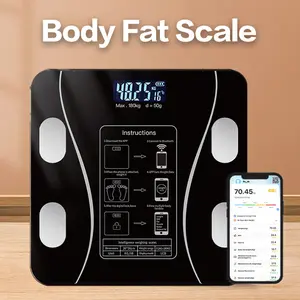 Smart Scale for Body Weight, Digital Bathroom Scale BMI Weighing Bluetooth Body Fat Scale, Body Composition Monitor Health Analyzer with Smartphone App, Body Indicator Improvement Suggestion