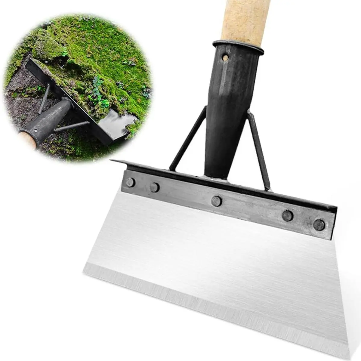Multifunctional Durable Metal Garden Shovel Tool, Heavy-Duty Stainless Steel Flat Shovel for Weeding, Planting, Durable Metal Shovel