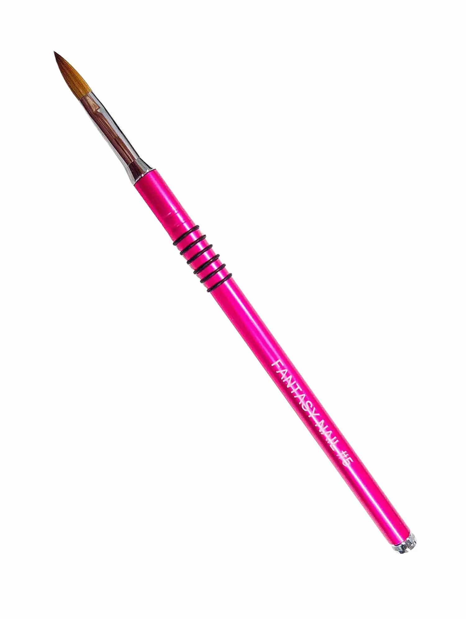 Fantasy Nails #5 100% Kolinsky Hair Acrylic Brush - Pink Handle, Flexible Bristles, Precision Control, Nail Art Design Tool for Adult Manicure, 3D, Adults, Detailed Work, Precision Stroke, Kolinski Hair, Acrylic Gel Manicure Tool, Single Item, Elegant, Ch