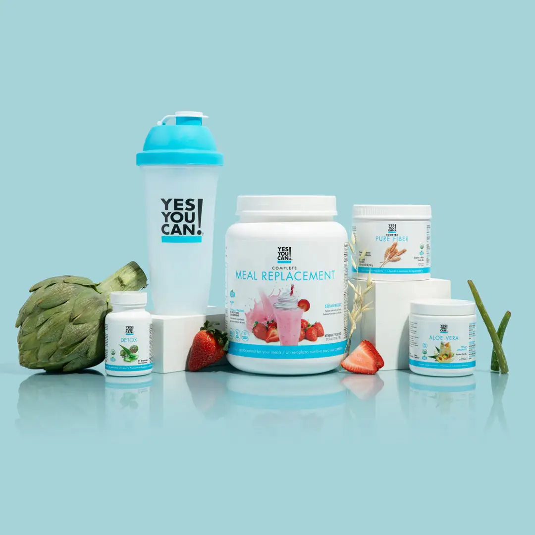 Yes You Can! Detox Plus Kit - Natural Detox System with Artichoke Broccoli Thistle Seed Extracts, Aloe Vera, High Fiber/ Meal Replacement, Shake Boost