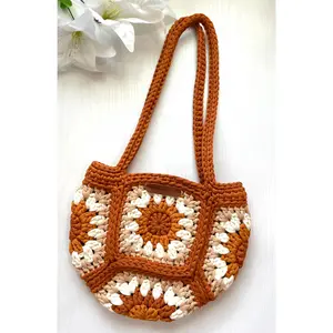 Handmade Granny Square Crochet Bag with Lining | Knitted Purse | Sustainable & Unique Gift for Her