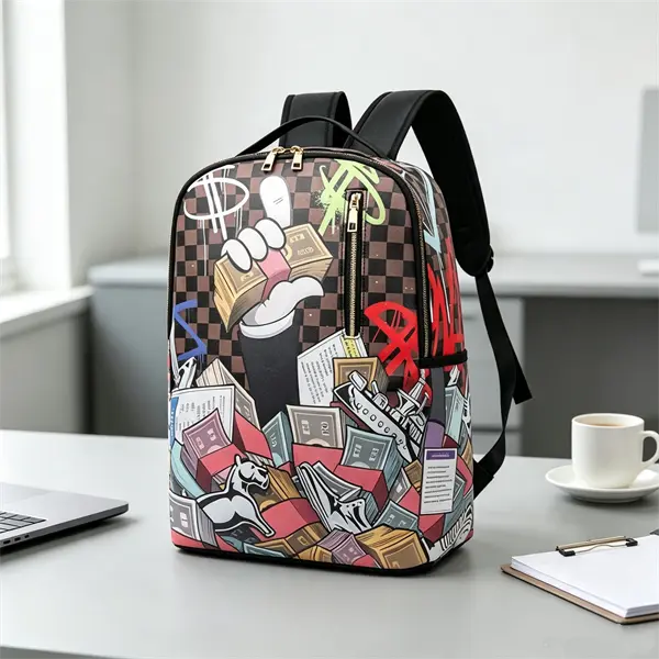 Fashionable and cool casual backpack, student backpack, cartoon lightweight shoulder bag, fashionable and comfortable backpack, high-end school backpack, checkered pattern backpack, casual printed backpack, large capacity backpack
