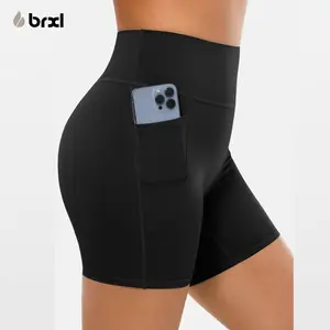 BRXL【Discount for live】Women's 5 Inch Inseam Biker Shorts with Pockets High Waist Buttery Soft Yoga Athletic Gym Running Volleyball Spandex Shorts