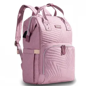 SUNVENO Baby Diaper Backpack Large Capacity Quilting Travel Nappy Bag Multi function Waterproof Mom Essentials
