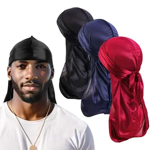 Humwam 3PCS Elastic Headwear Set, Durag & Skull Cap Combo, Luxurious Soft Fabric, Multi-style Men Head