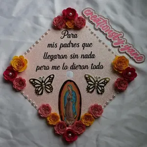 Virgencita Grad Cap topper1 (send message or add a note for any changes)