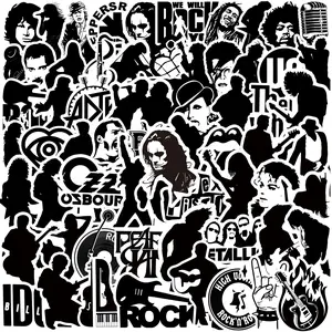 100 Black Rock Punk Band Graffiti Sticker Series, Decal Sticker, Suitable for Scrapbooks, Journals, Laptops, Water Bottles, Cars, and Other Faith-based Designs, Gifts with Positive Messages