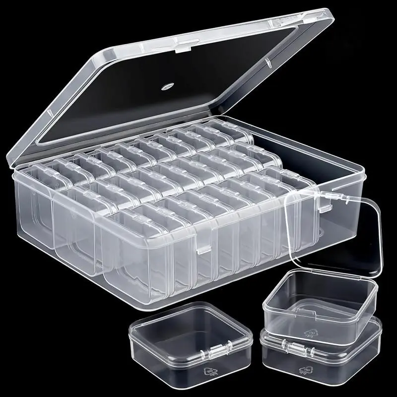 Flip-Top Desktop Tool Organizer Set, BPA-Free PP Plastic 31-Unit Compartment Storage Box with Double Latch, Portable Bag for DIY Enthusiasts, Craft Nook Use
