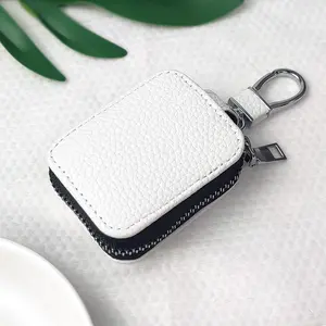 1pc Leather Earphone Zipper Case for AirPods Pro3, Universal Storage Bag, Fits AirPods 1/2/3/4/pro/pro2, 2.6x2x0.9 Inches