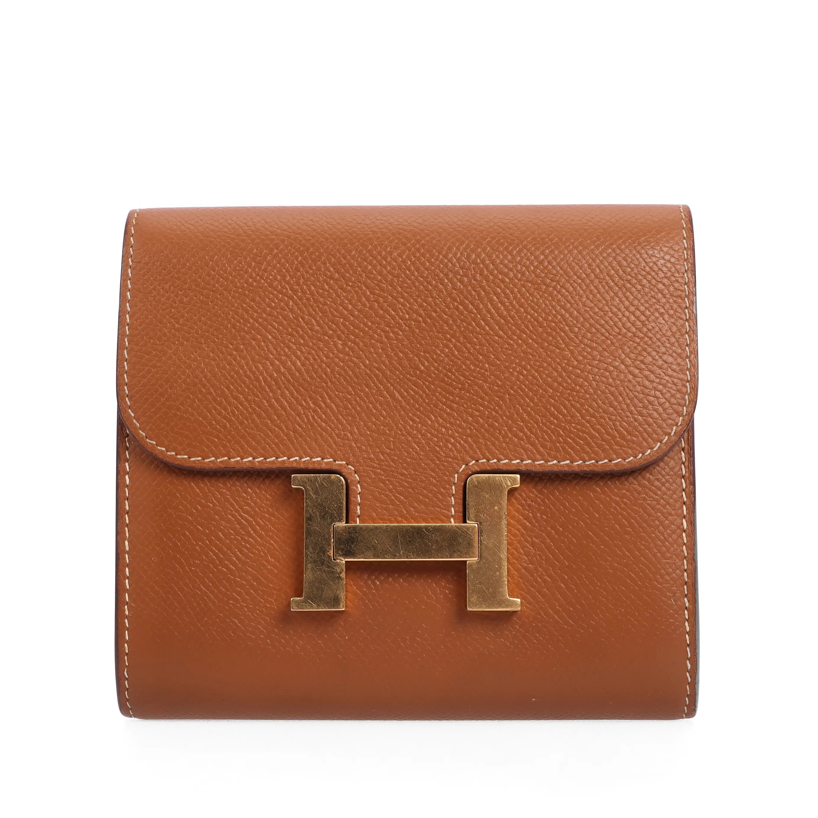 Pre-owned HERMÈS Calfskin Wallet Constance Brown 17668794
