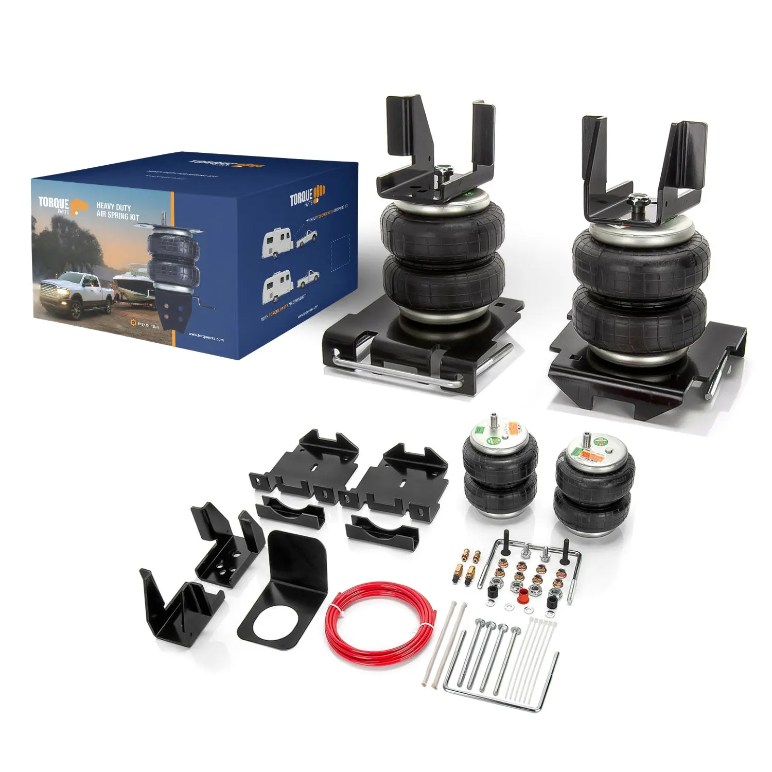 Air Spring Bag Suspension Kit for 2007-2018 Chevrolet Silverado 1500HD | up to 7,500 Lbs, Braking Performance