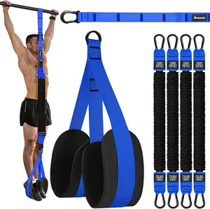 Pull-Up Assist Bands with Adjustable Resistance, Heavy Duty Strength Training Bands with Fabric Foot Pads & Knee Support, Home Gym Workout Equipment