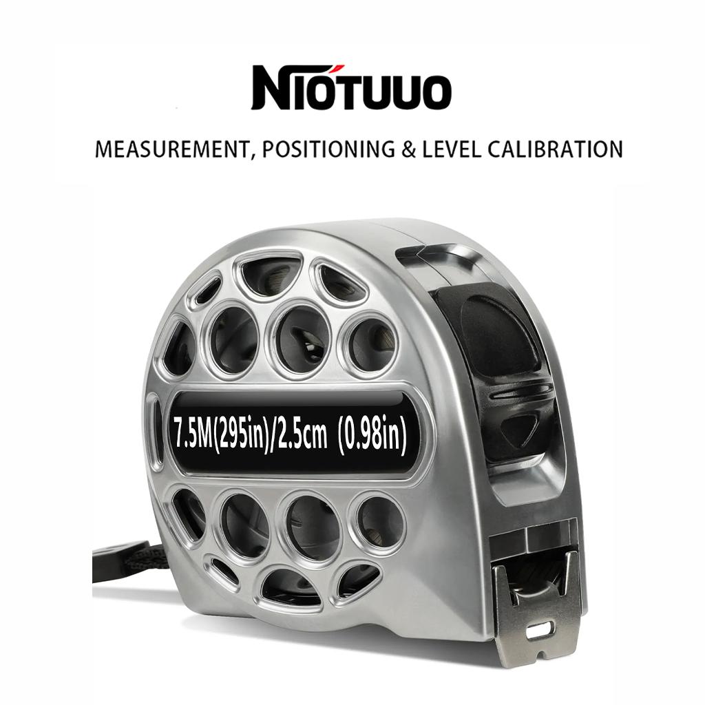 25FT/7.5M Stainless Steel Tape Measure, Double-Sided Scale, Heavy Duty Retractable Measuring Tape with Auto Lock, Waterproof Durable Tool for Construction, DIY & Home Use