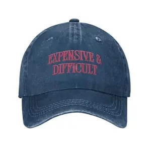 Expensive & Difficult Letter Baseball Cap, Outdoor Sports &Casual, Adjustable Sun Protection Hat