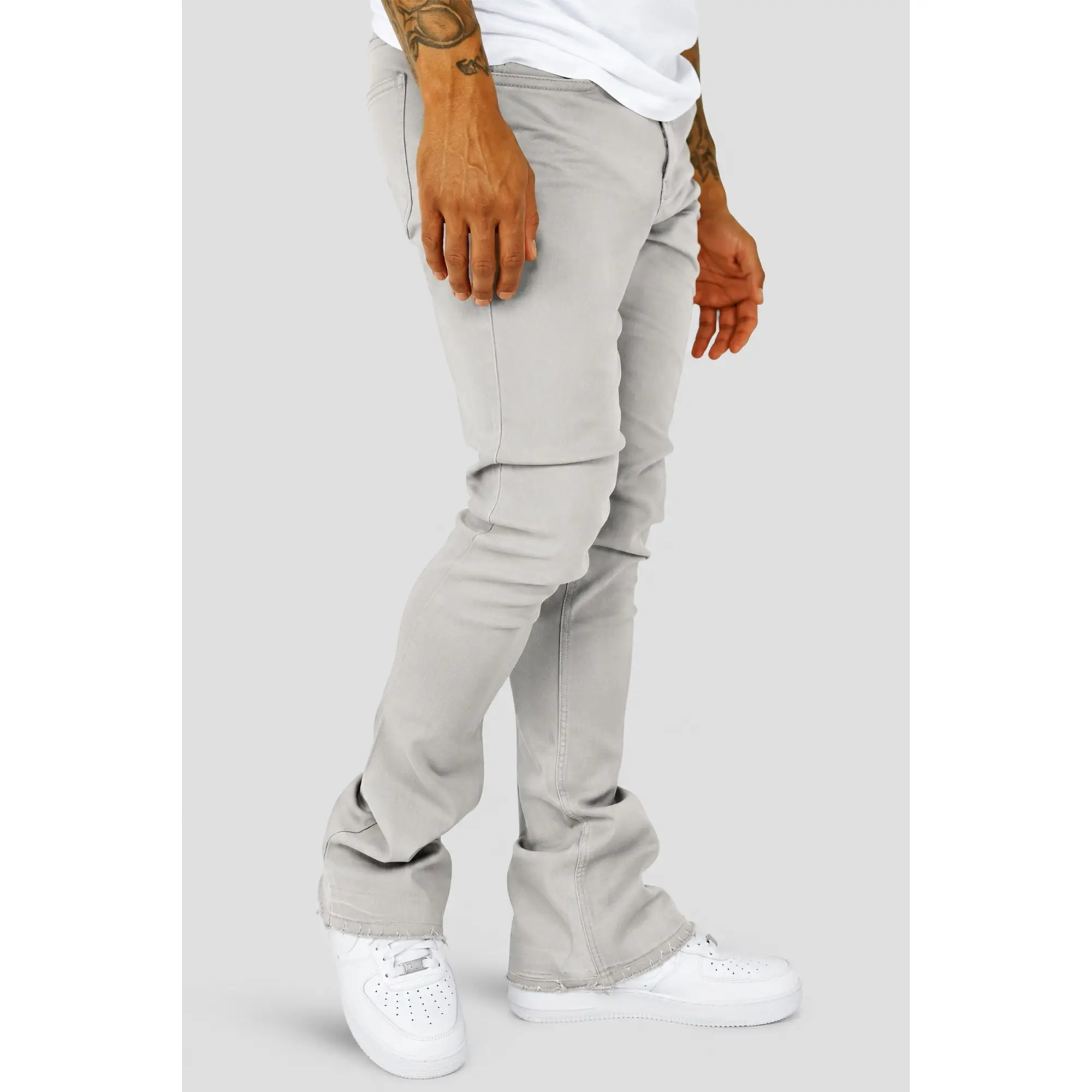 Vortex Stacked Denim Jeans (Grey)