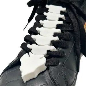 Spine Bones Shoelace Charm – Skeletal Lace Lock for Sneakers, Gothic Punk Shoe Accessory for Alt, Horror & Halloween Style