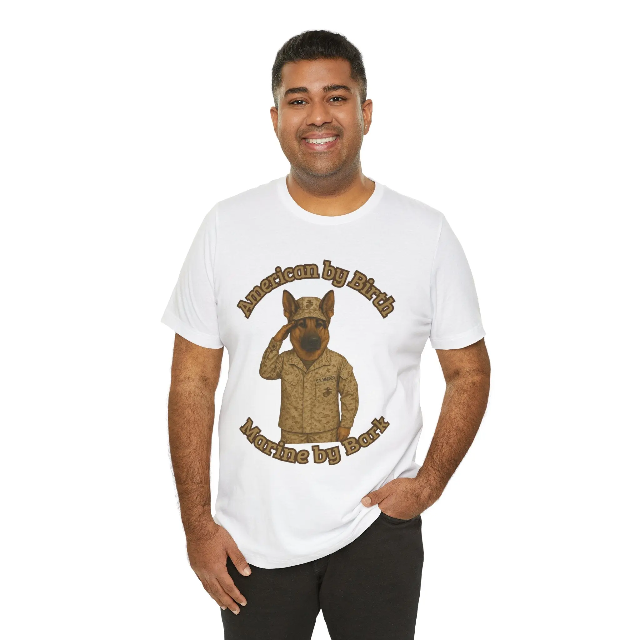 T-Shirt - Dog in Military Uniform Saluting