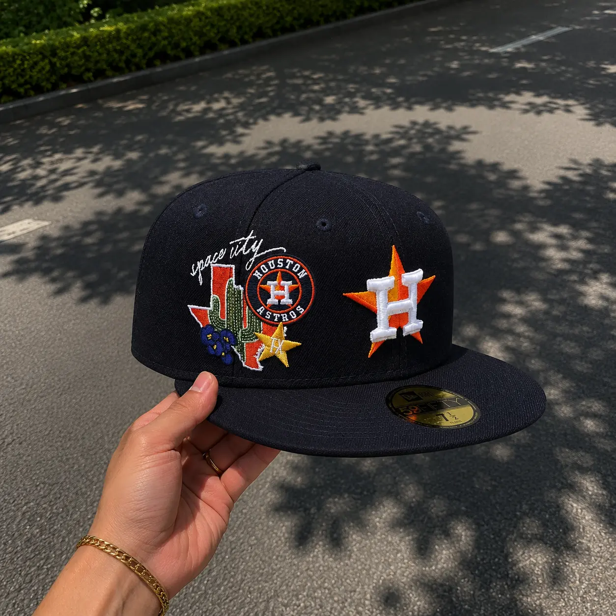 New Era Houston Astros City Collection 59FIFTY Fitted Black MLB Flat-Brim Baseball Hat