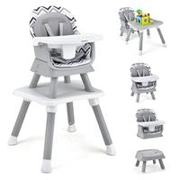 8 in 1 Highchair Chevron w/Building Block Table
