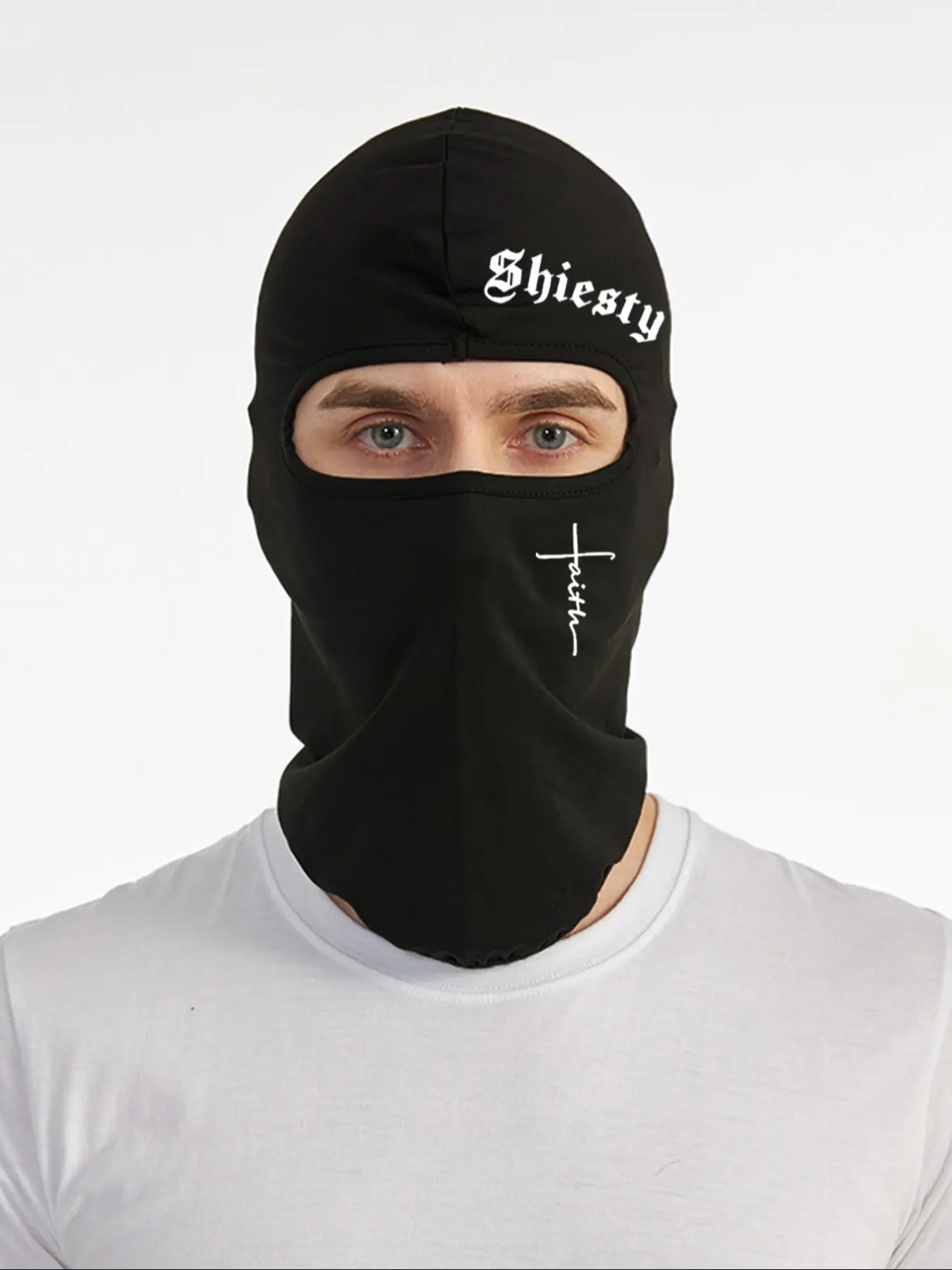 Unisex Sports Balaclava Hat, Shiesty Faith Cross Print Face Mask, Face Cover, Neck Gaiter Sunshade Cooling Summer Scarf for Men & Women