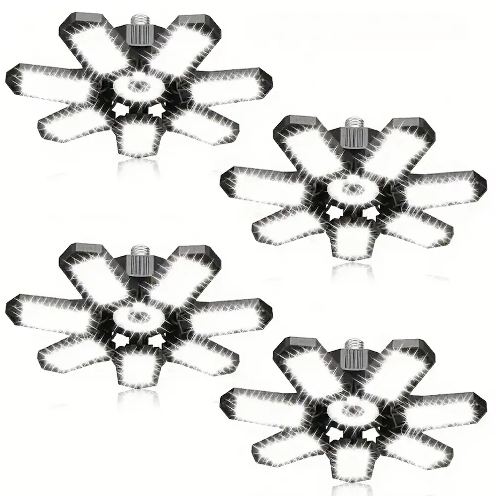 LED Garage Lights Deformable Garage Light Ceiling LED Shop Lights, 160W E26/E27 LED Light Garage Lighting with 7+1 Adjustable Panels Garage Bulb