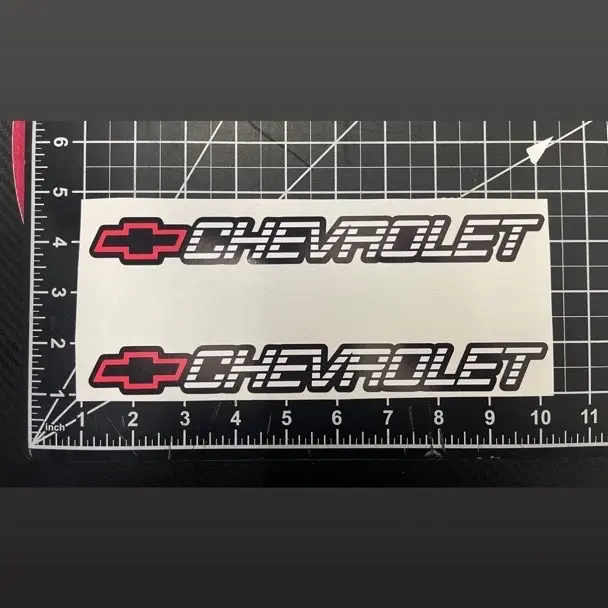 10x1 inches 2 pcs red c/k style chevrolet chevy sticker Vynil 10x1 inches 2 pcs red c/k style chevrolet chevy sticker Vynil