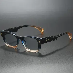 Men's Retro Arrow Rivet Decor Full Rim PC Square Frame Eyeglasses, Lightweight Durable High Quality Daily Fashion Accessory, Suitable for Casual & Formal Occasions