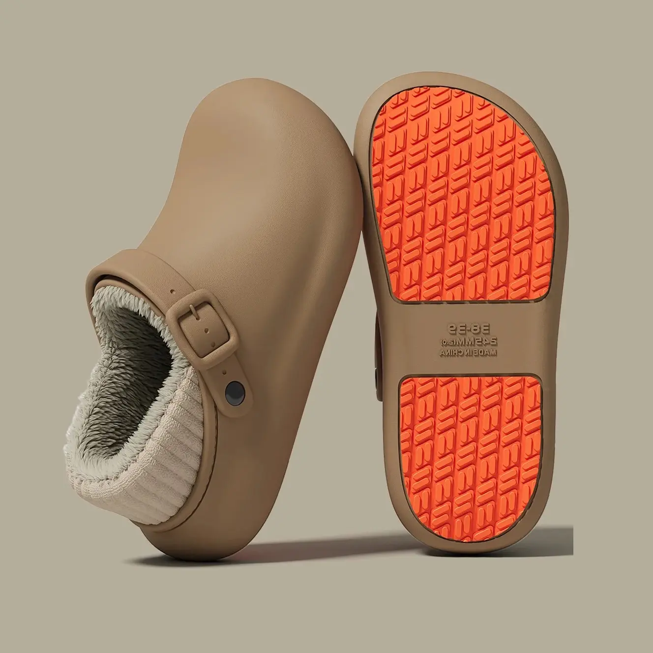 Cozy Winter Fashion Clogs for Women and Men, Fleece-Lined Slip-On House Slippers with 3cm Cushioned Sole and TPR Grip for Everyday Comfort