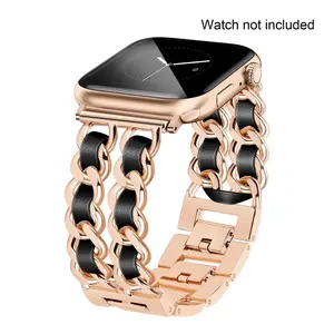 Metal Chain Design Bracelet for Apple Watch 38-49mm, Women's Strap Compatible with Series 1-Ultra 2, Stylish & Durable Accessory