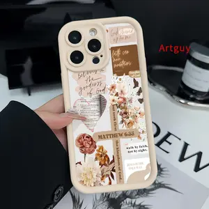 Case for iPhone iPhone 17 Air 16 Pro Max 15 Plus 16E 14 13 12 11 mini XS XR Cross of Flowers Advanced fashion gift Drop Protection Shockproof Soft Silicone smartphone Cover