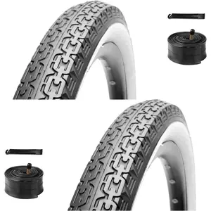 2 Pack 26x2.125 Puncture Resistant Cruiser Bike Tires Tubes Levers for Beach Urban Bikes