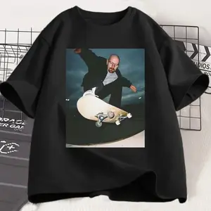 Breaking Bad Heisenberg T-shirts Man Walter White 90s Skate T-Shirt Woman and Man Unisex Graphic Printed T Shirt Cotton Tees