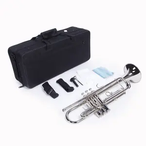 Flower Dance Bb Brass Trumpet with 7C Mouthpiece for Students & Beginners 4.88 Inch Bell Mouth Design Nickel Copper Discharge Valve Hard Case Included