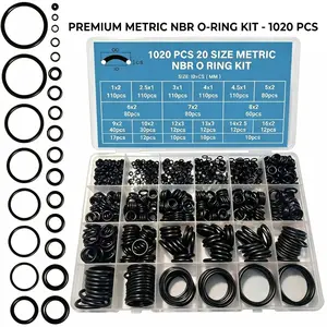 1020 Pcs O Ring Kit Industrial Parts 20 Size Nitrile Rubber O Ring Assortment Set for Hardware Car Auto Vehicle Repair Faucet Plumbing Air or Gas Sealing Connections Heavy Duty Resist Oil and Heat