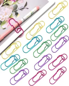 Paper Clip Pen Holder, 15 Pcs Colorful Metal Pen Clips for Notebook - Cute Pen Holder Clip, Papers Planner and Journal Accessories (Gold, Blue, Green, Purple, Rose Gold