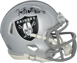 Tim Brown Oakland Raiders Autographed Riddell Speed Mini Helmet with "HOF 2015" Inscription - Fanatics Authentic Certified